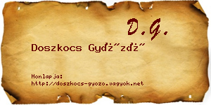 Doszkocs Győző névjegykártya