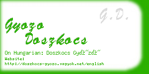 gyozo doszkocs business card